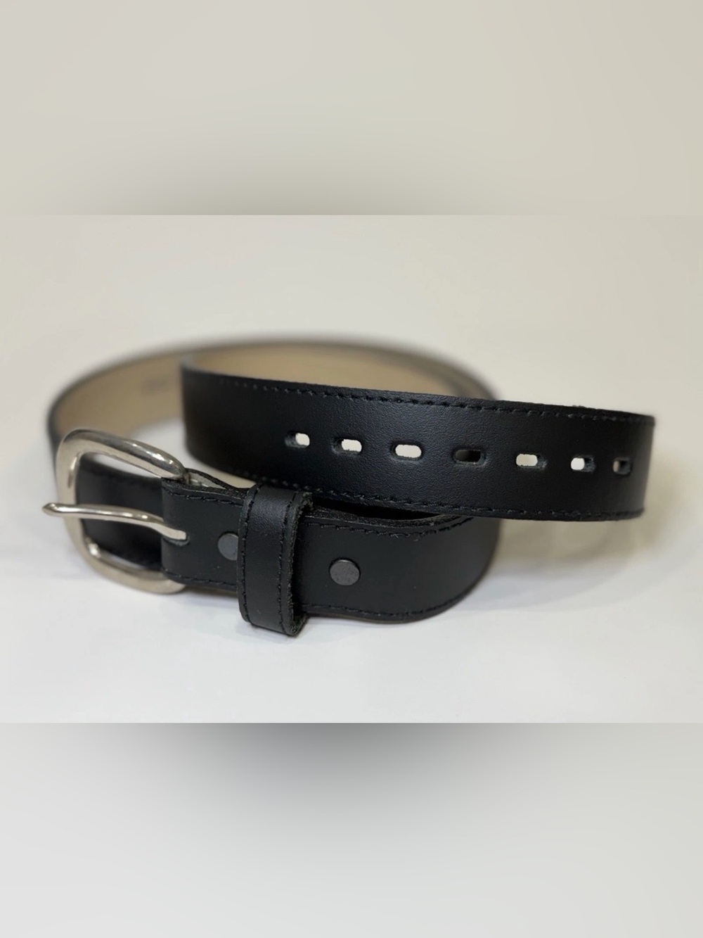 Men's Black Dress Belt Size 36 Silver Buckle Adjustable Classic Style - Picture 7 of 12